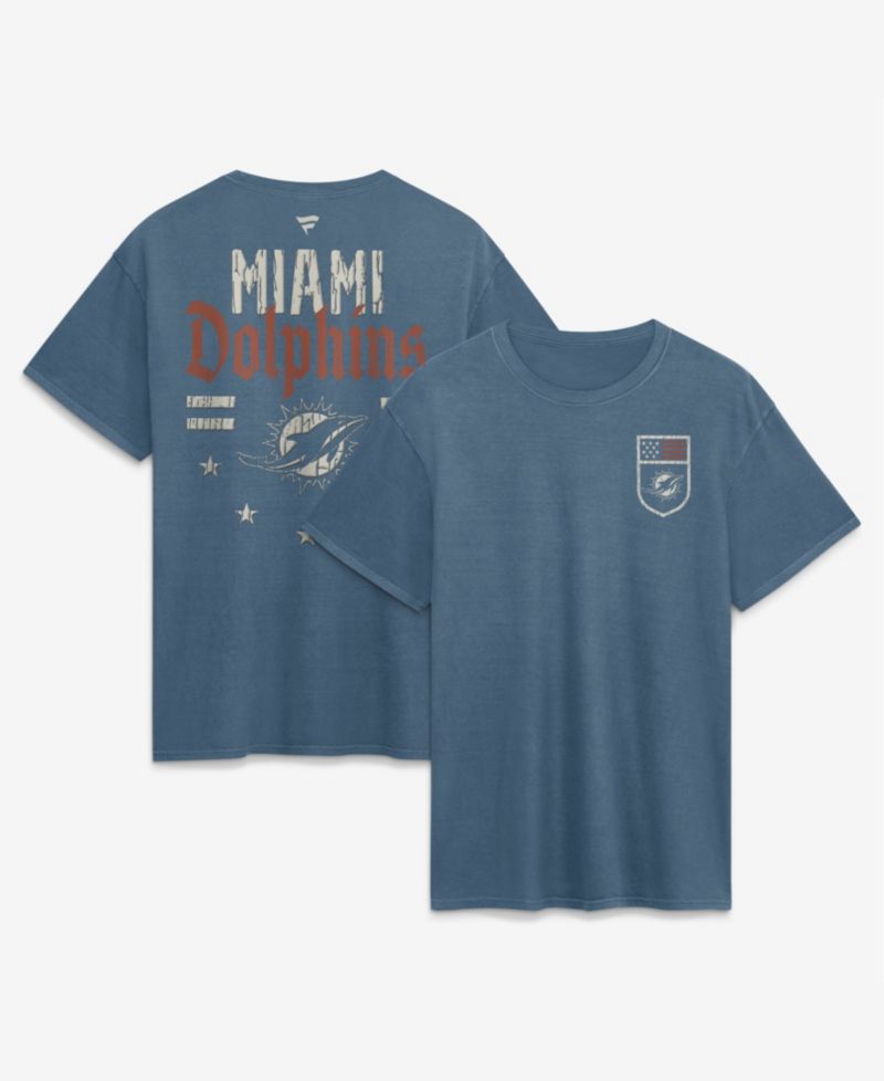 Men's Blue Miami Dolphins Washed Americana T-Shirt