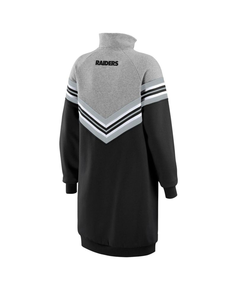 Women's Black/Heather Gray Las Vegas Raiders Chevron Stripe Dress