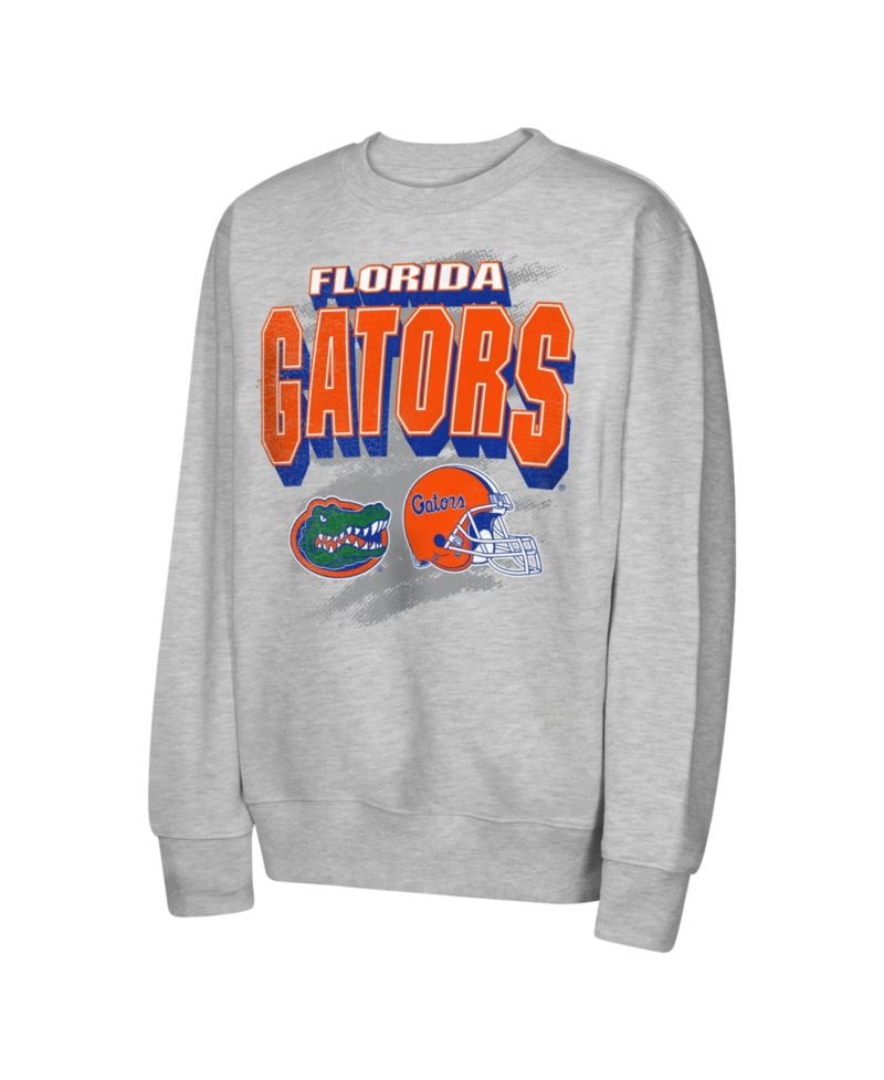 Big Boys and Girls Heather Gray Florida Gators Wild Card Fleece Sweatshirt