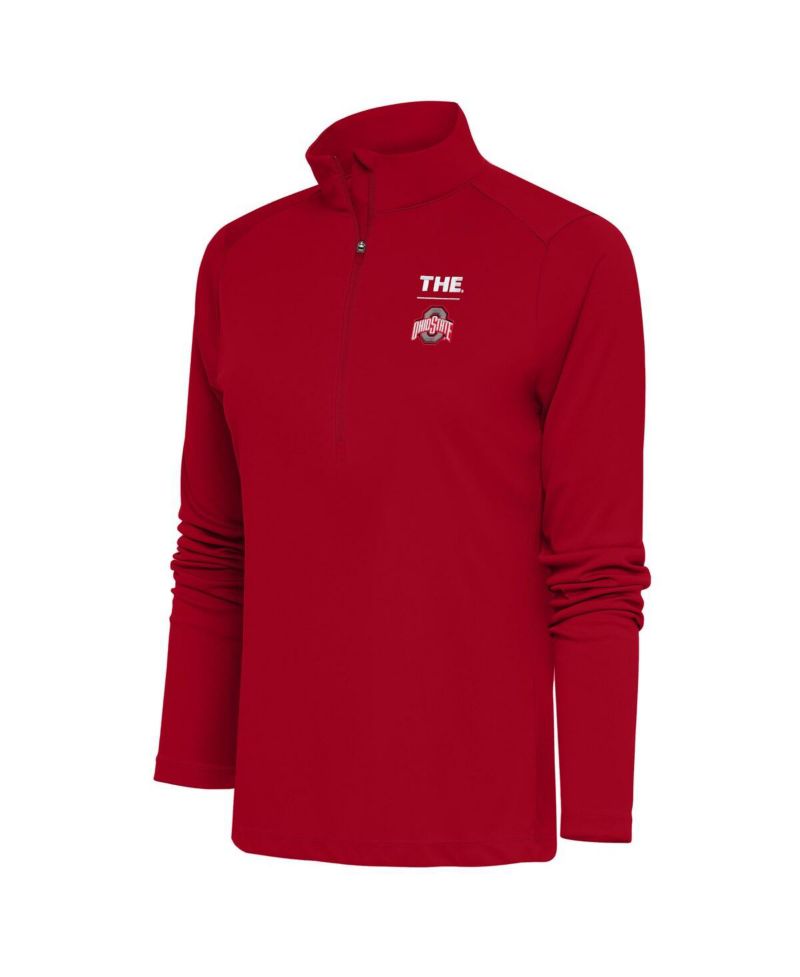 Women's Scarlet Ohio State Buckeyes THE Tribute Half-Zip Pullover Top
