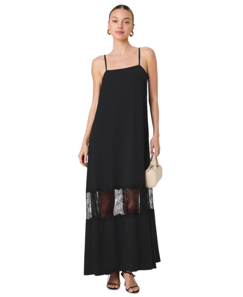 Women's Quinn Crepe Lace Sleeveless Maxi Dress