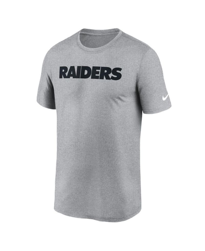 Men's Heather Gray Las Vegas Raiders Primetime Legend Wordmark Performance T-Shirt