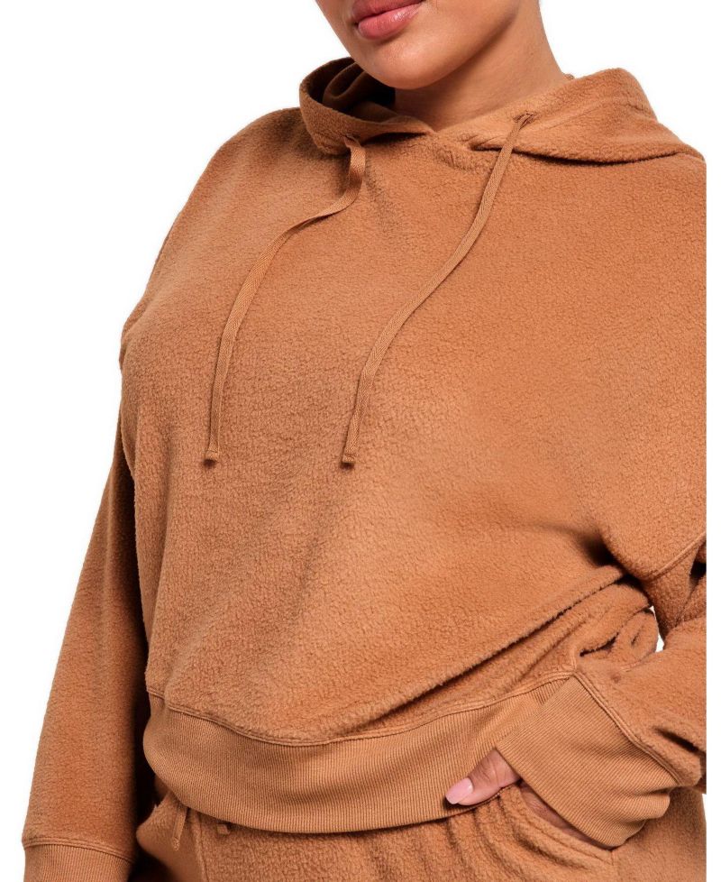 Plus Size Davinia Fleece Long-Sleeve Hoodie and Joggers, 2-Piece Set