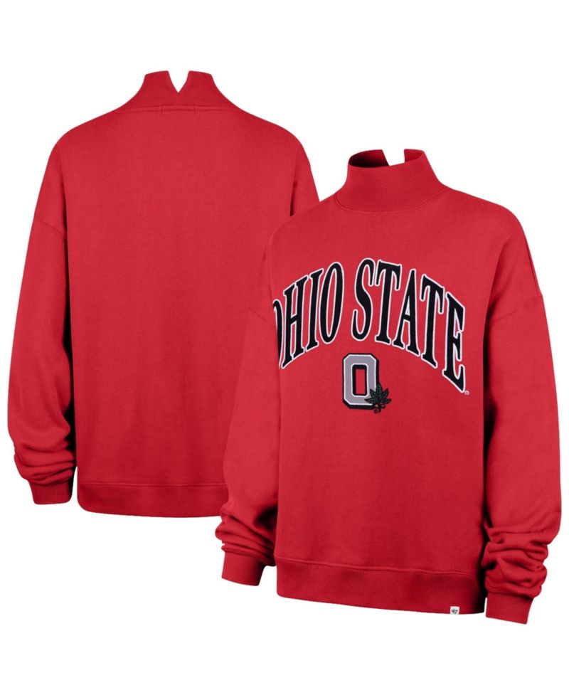 Women's Scarlet Ohio State Buckeyes Mock Neck Sweatshirt