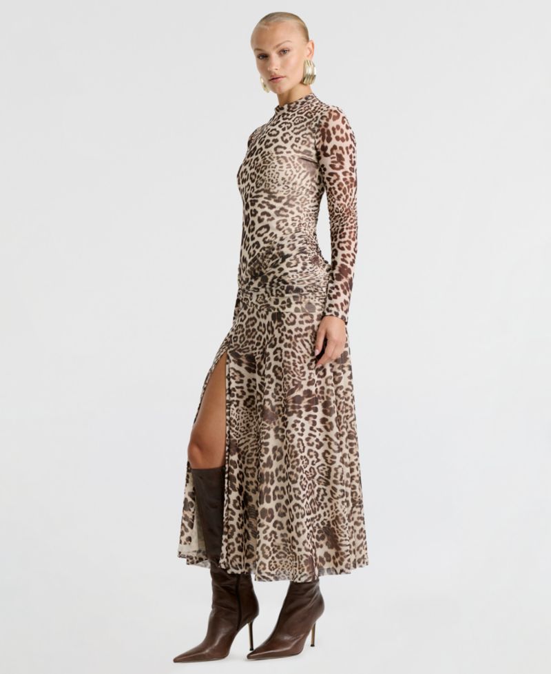 Women's Lea Long-Sleeve Ruched Midi Dress