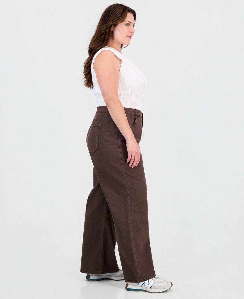 Petite High-Rise Wide-Leg Colored Jeans