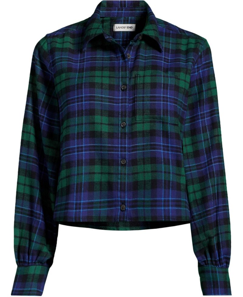 Plus Size Cropped Flannel Shirt