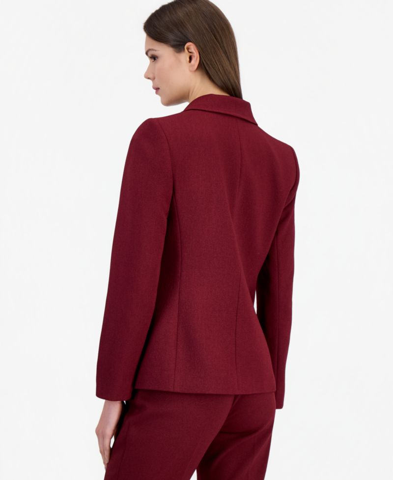Petite Single-Breasted Shoulder-Pad Blazer