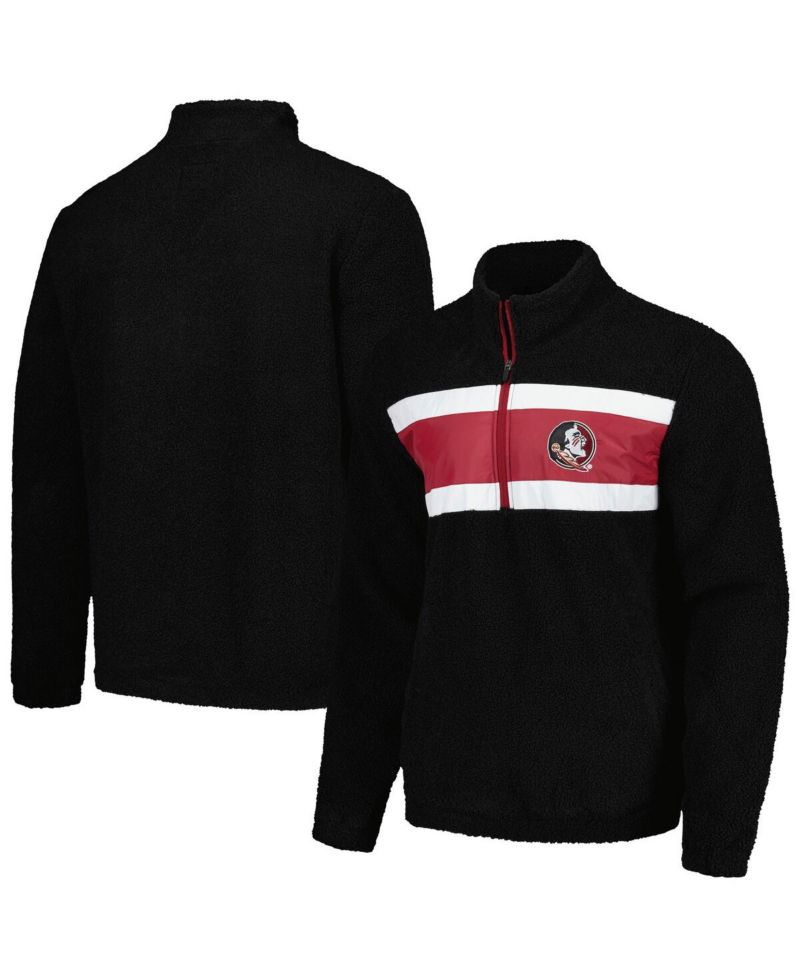 Men's Black Florida State Seminoles Pinch Runner Half-Zip Sweatshirt