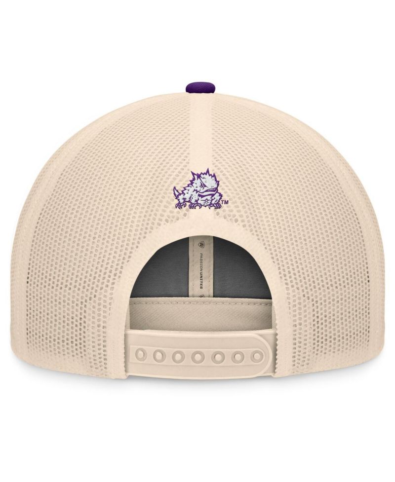 Men's Purple/Natural TCU Horned Frogs Bennett Trucker Adjustable Hat