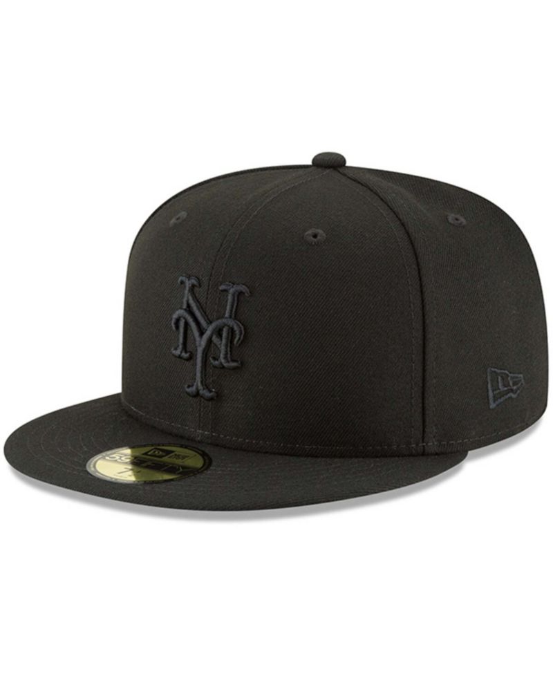 Men's Black New York Mets Primary Logo Basic 59FIFTY Fitted Hat