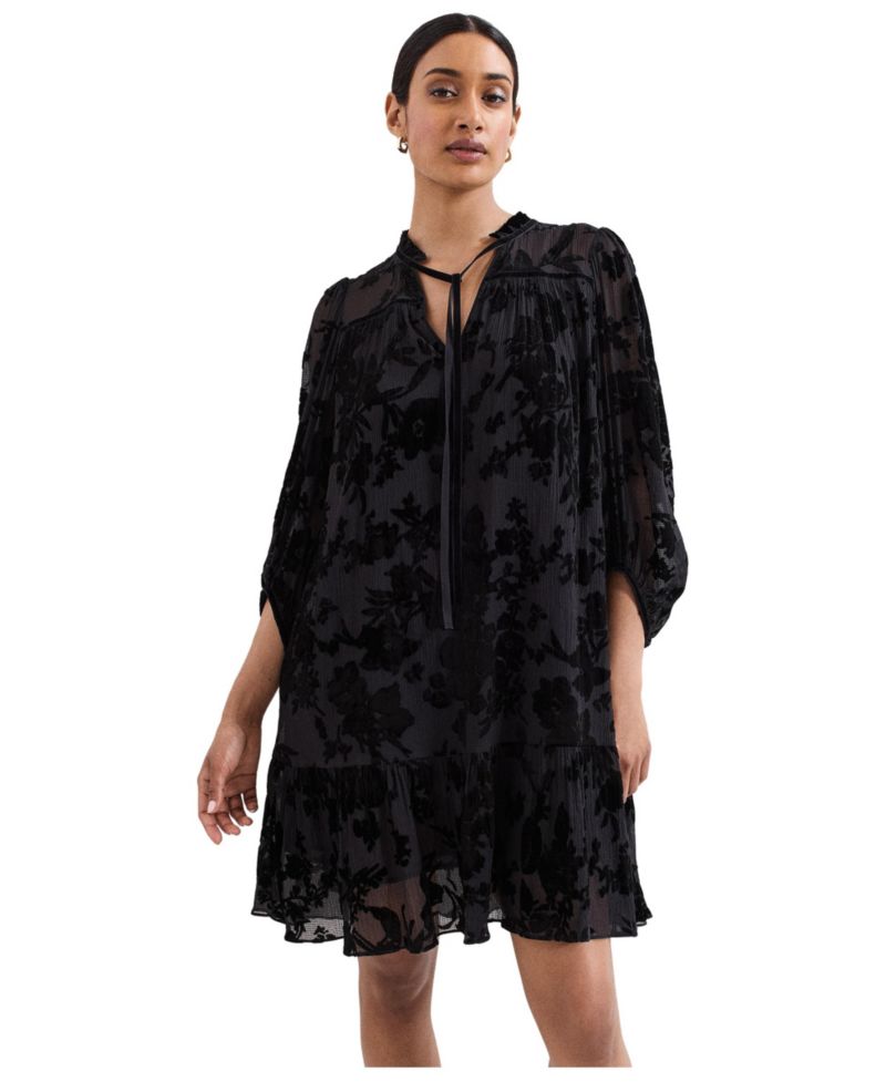 Women's Mila Velvet Floral-Print Mini Dress