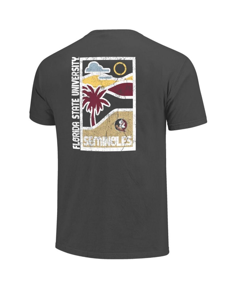 Men's Graphite Florida State Seminoles Comfort Colors Minimal Vista Distressed Graphics T-Shirt