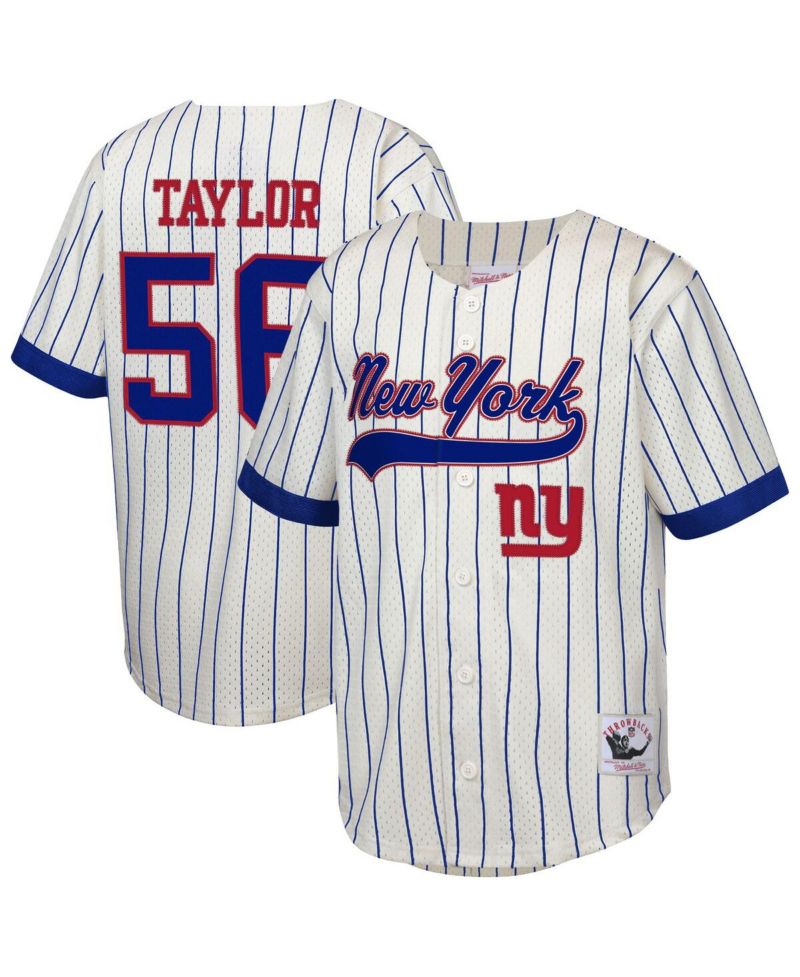 Big Boys and Girls Lawrence Taylor Cream New York Giants Retired Player Name & Number Baseball Jersey