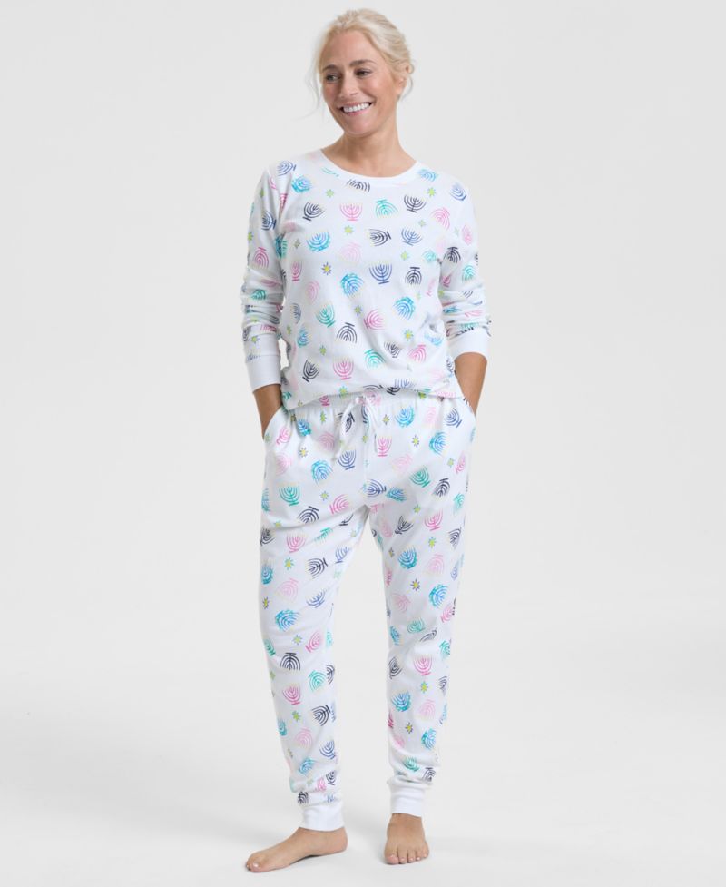 Women's Multi Menorah Cotton Pajama Set