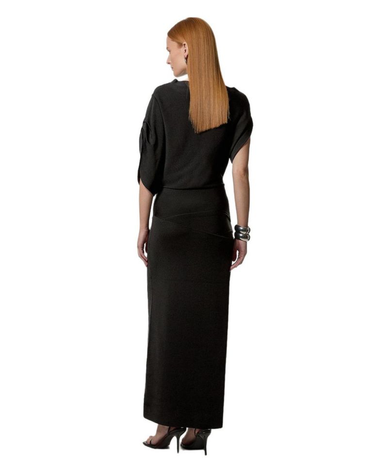 Women's Dropped Waist Asymmetric Maxi Dress