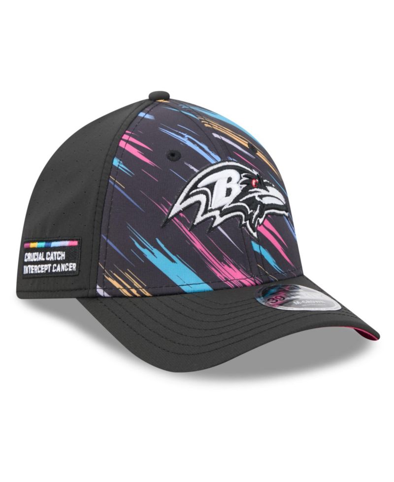 Men's Black Baltimore Ravens 2026 NFL Cruical Catch 39THIRTY M-Crown Stretch Hat