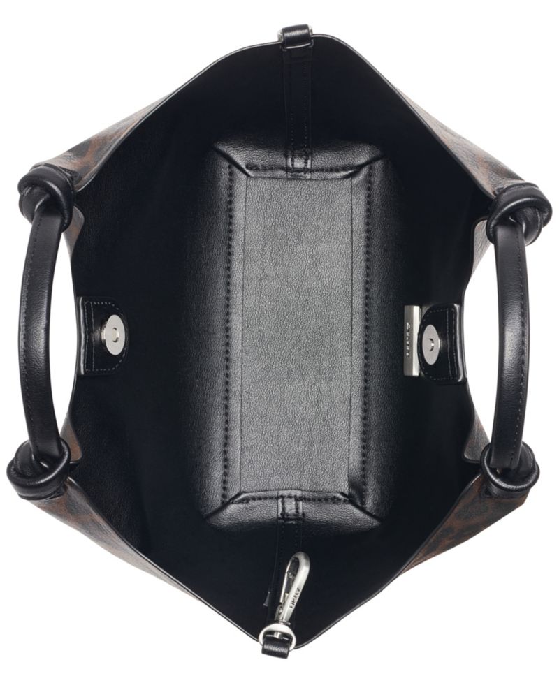 Paula Faux Suede Magnetic Snap Tab Large Tote Handbag