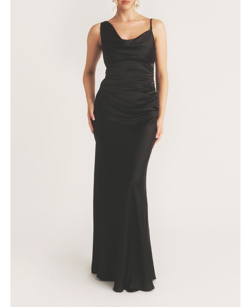 Cowl Front Asymmetric Bridesmaid Dress