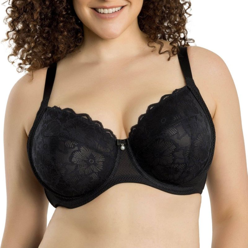 Women's Luxlacy Unlined Wired Bra, Black, 40H
