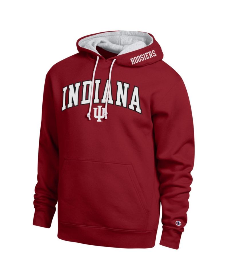 Men's Crimson Indiana Hoosiers Arch Tackle Twill Hoodie