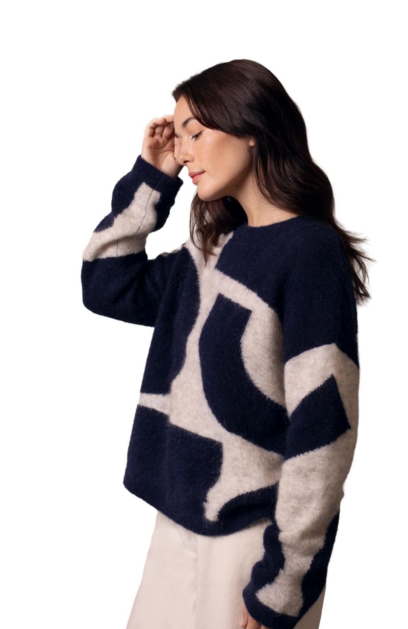 Women's Abstract Geo Sweater