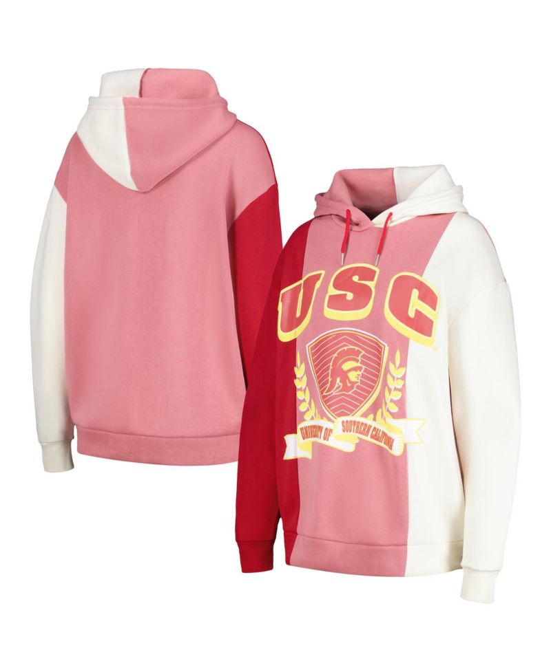 Women's Cardinal USC Trojans Hall of Fame Colorblock Pullover Hoodie