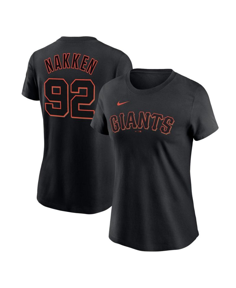 Women's Alyssa Nakken Black San Francisco Giants Name and Number T-shirt