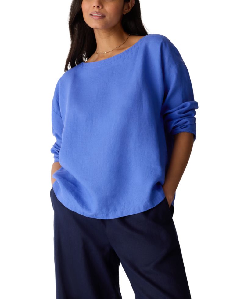 Women's Boat Neck Boxy Top, Regular & Plus Size