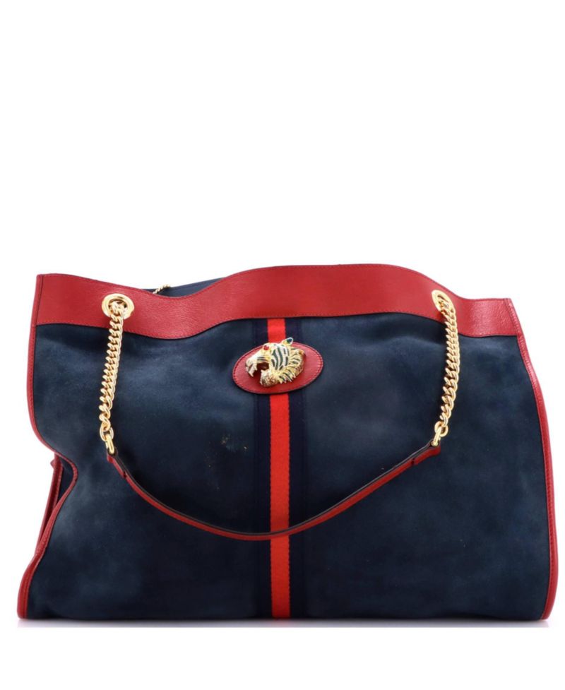 Large Rajah Chain Tote Suede