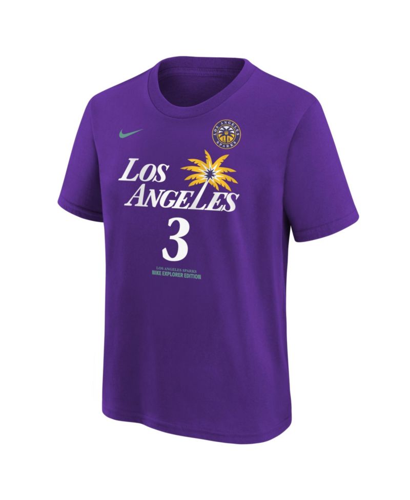 Big Boys and Girls Nneka Ogwumike Purple Los Angeles Sparks Explorer Edition Name & Number T-Shirt