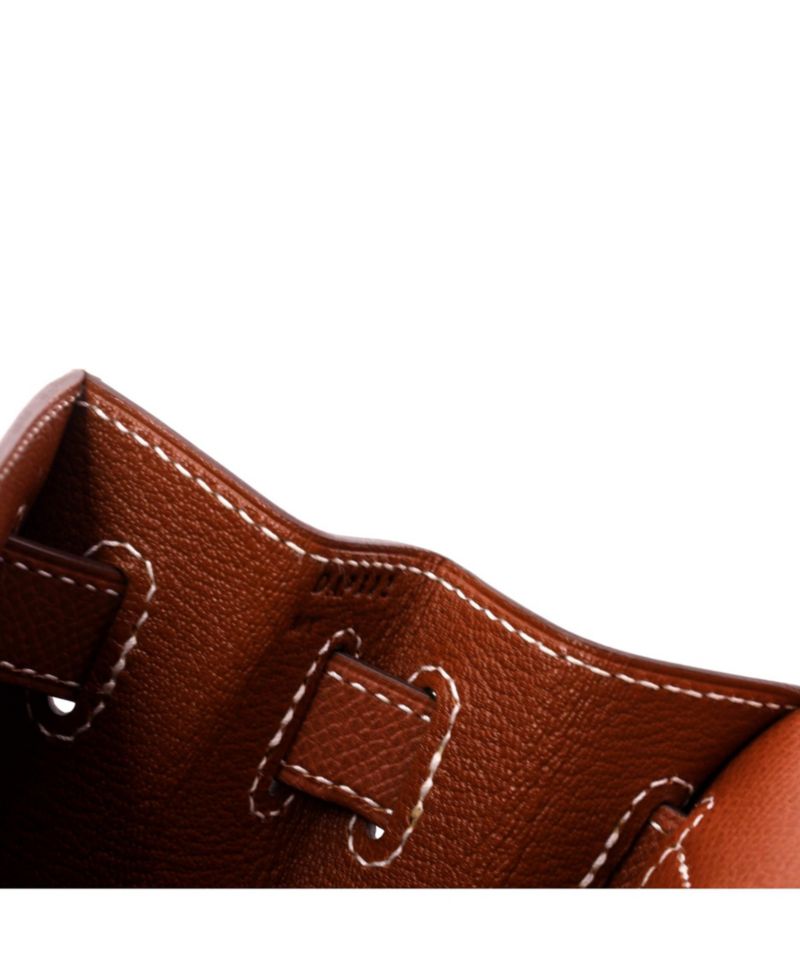 Kelly 28 Handbag Brown Epsom with Palladium Hardware