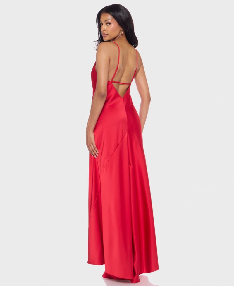 Juniors' Scoop Neck Gown