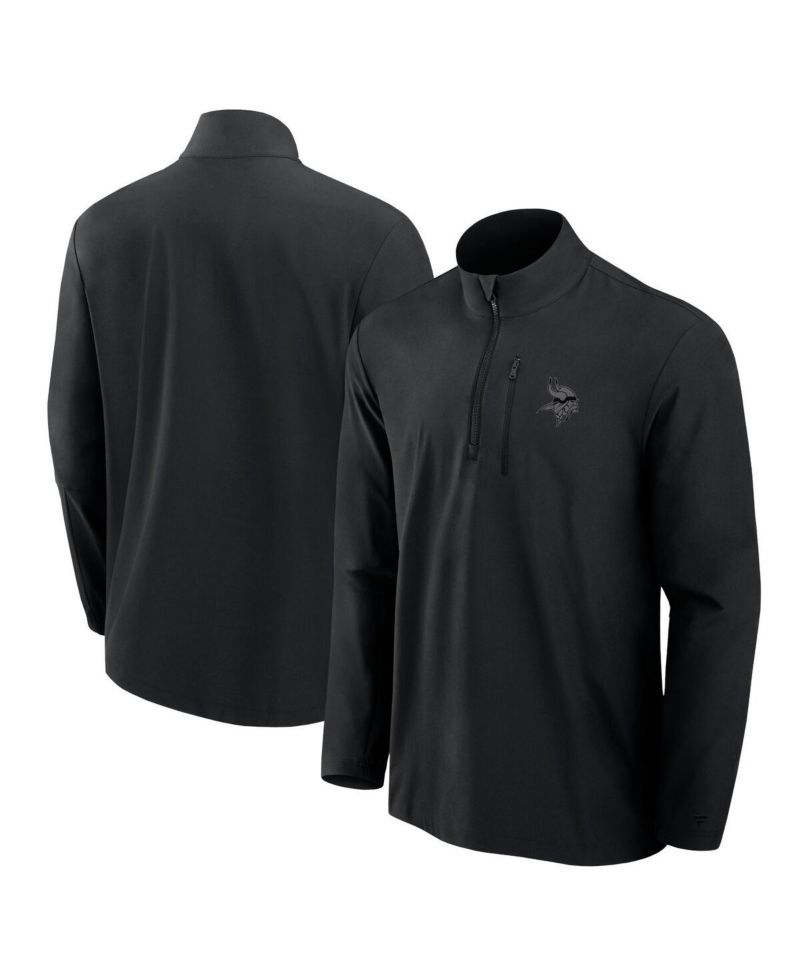 Men's Black Minnesota Vikings Front Office Woven Quarter-Zip Jacket