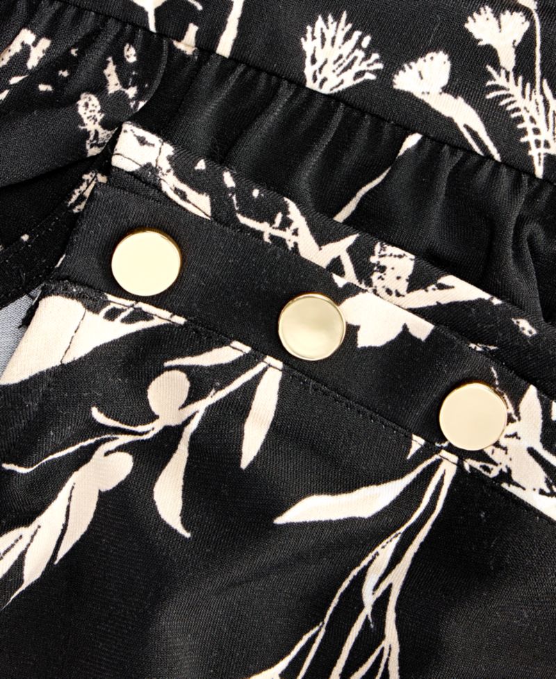 Petite Printed Crew-Neck Banded-Hem Top