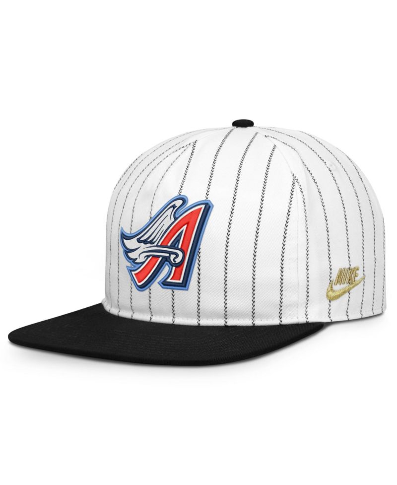 Men's White/Black California Angels Cooperstown Collection Pro Adjustable Hat