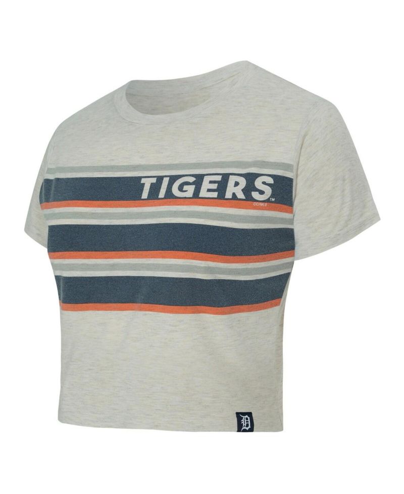 Women's Cream Detroit Tigers Birch Cropped T-Shirt