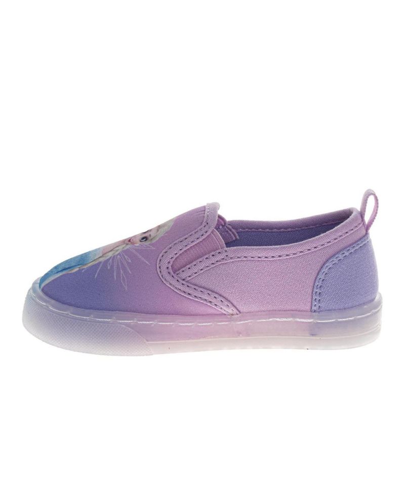 Frozen Design Elsa and Anna Slip On Canvas Girls Easy Wear Style Glitter Everyday Comfort