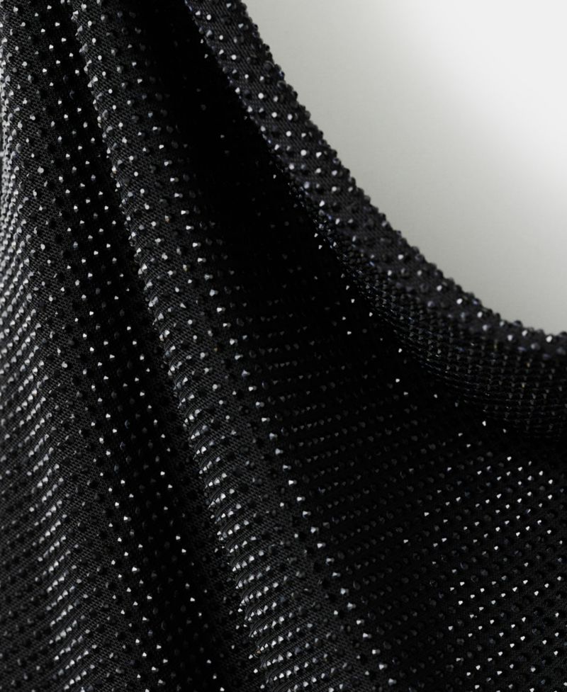 Women's Draped Crystal Neckline Top