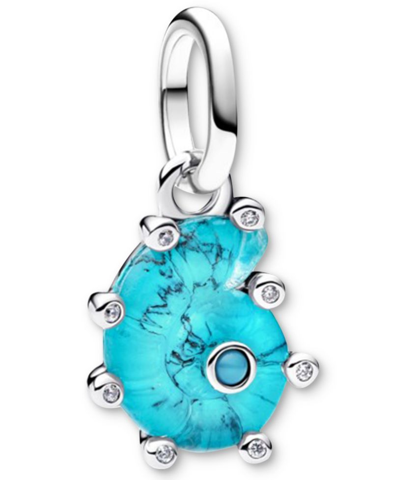 Blue Murano Glass Sea Snail Dangle Charms