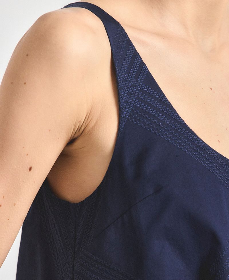 Women's Emery Embroidered Twill Trapeze Dress