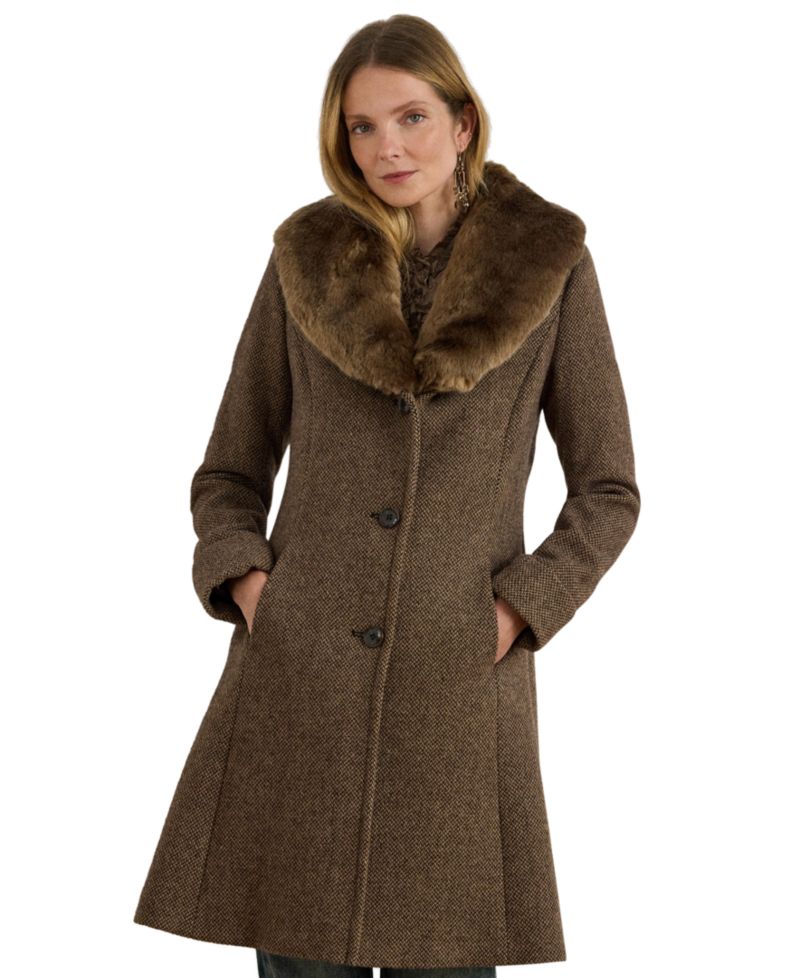Women's Faux-Fur-Collar Coat