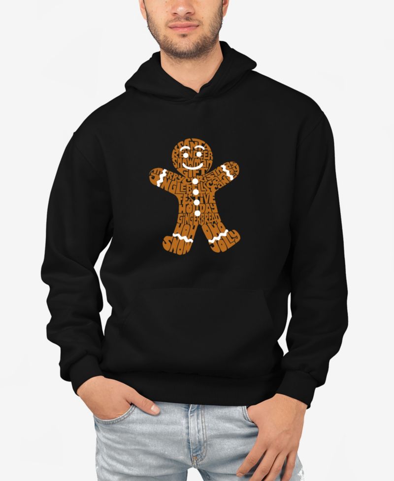 Men's Gingerbread Word Art Hooded Sweatshirt