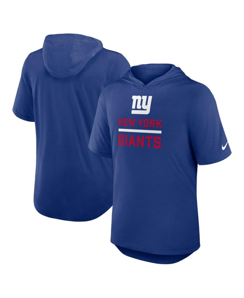 Men's Royal New York Giants Lockup Tri-Blend Hoodie T-Shirt