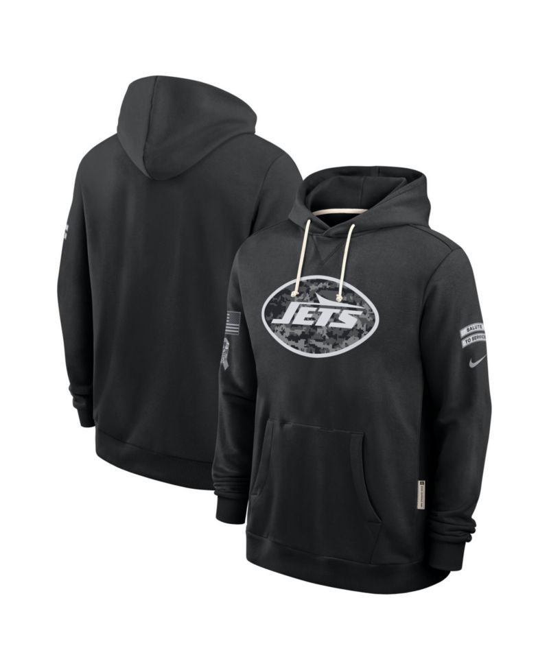 Men's Black New York Jets 2026 Salute to Service Sideline Pullover Hoodie