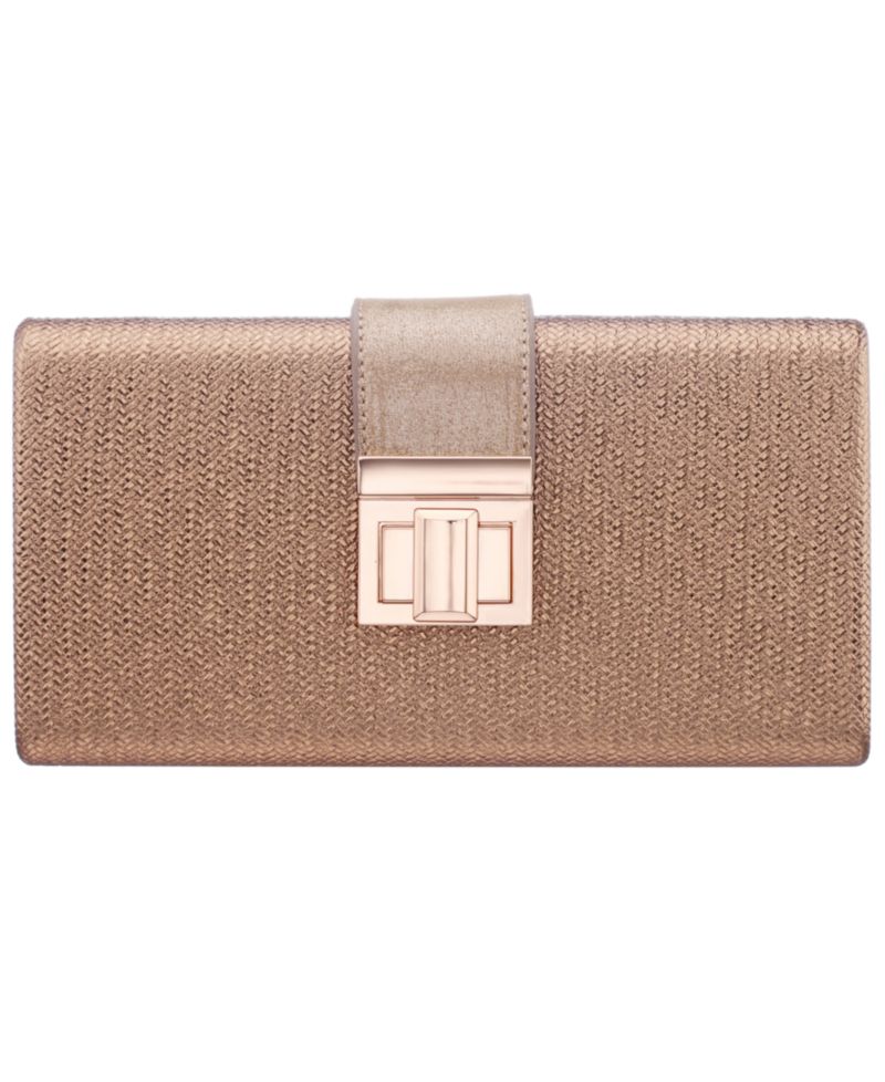 Embossed Woven Presley Minaudiere Small Clutch Handbag