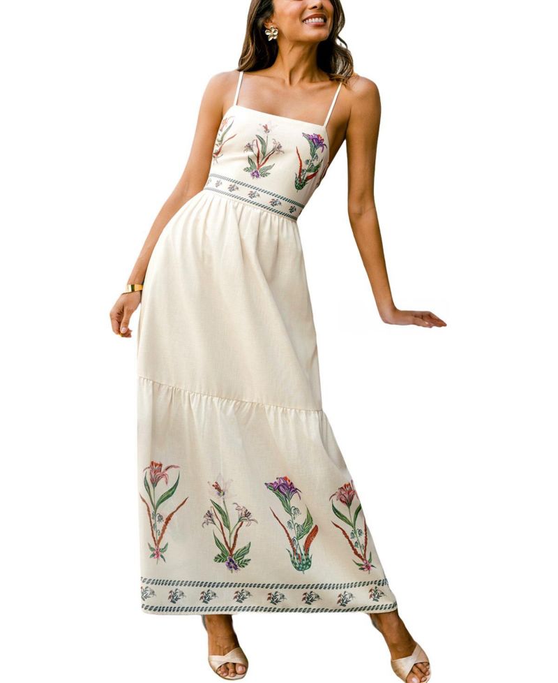 Women's Flowerbed Floral Maxi Beach Dress