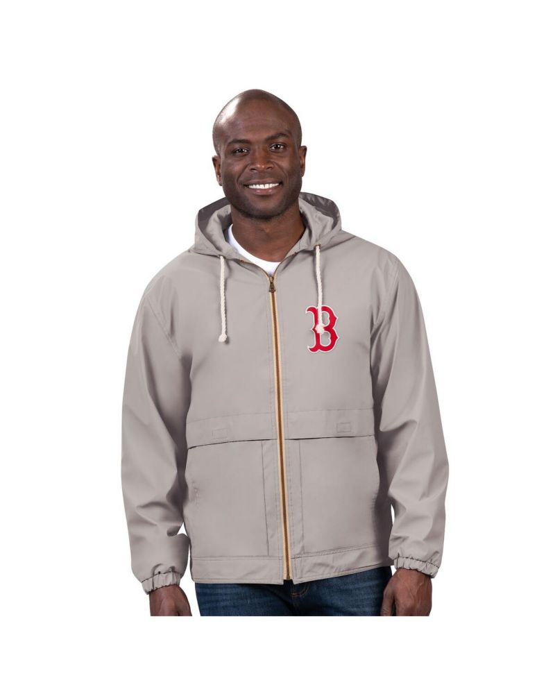 Men's Gray Boston Red Sox Full-Zip Rain Jacket