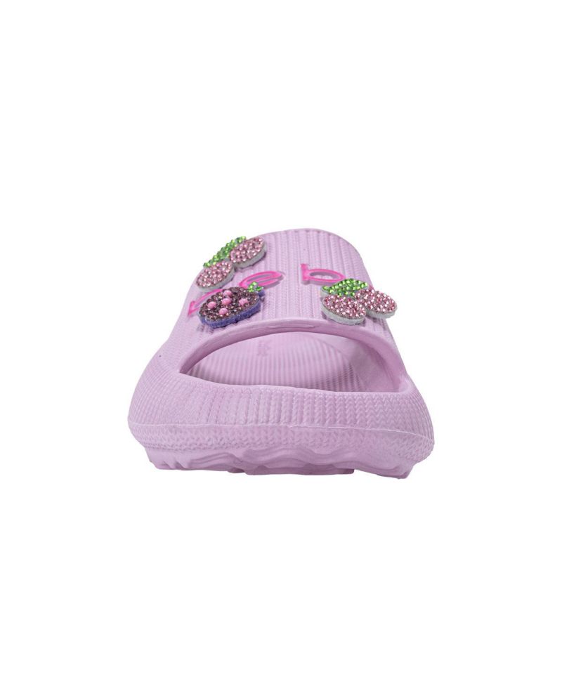 Girls Girls EVA Slide - Lightweight Comfy Slide Sandals with Rhinestone Fruit Patches