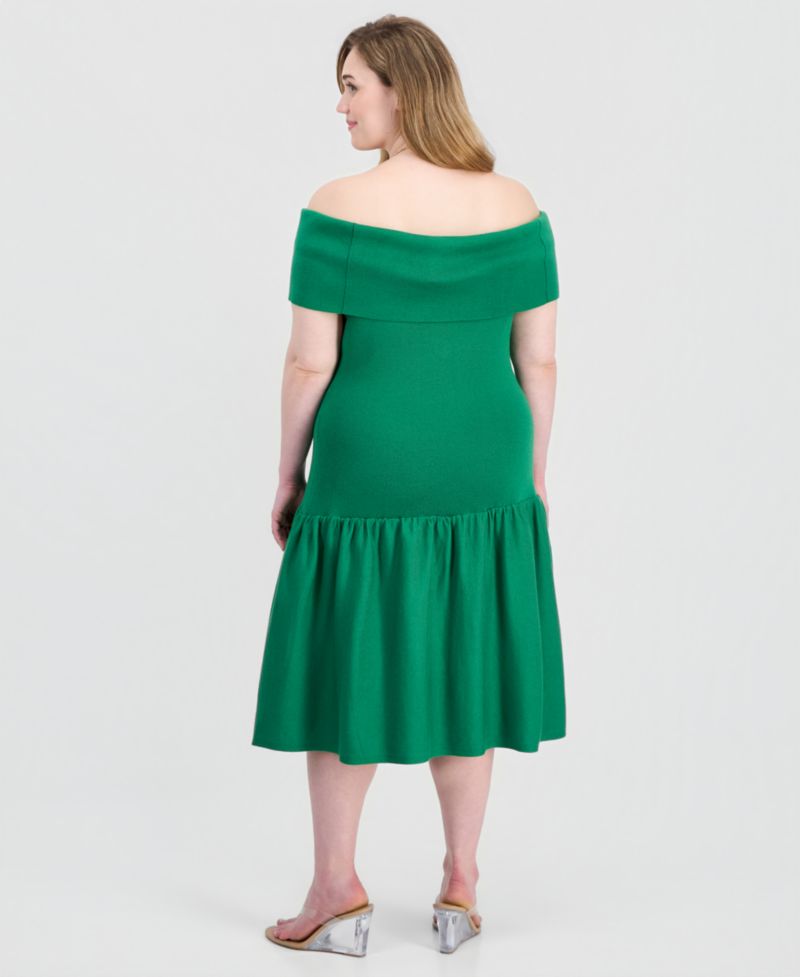 Trendy Plus Size Marilyn Off-The-Shoulder Dress